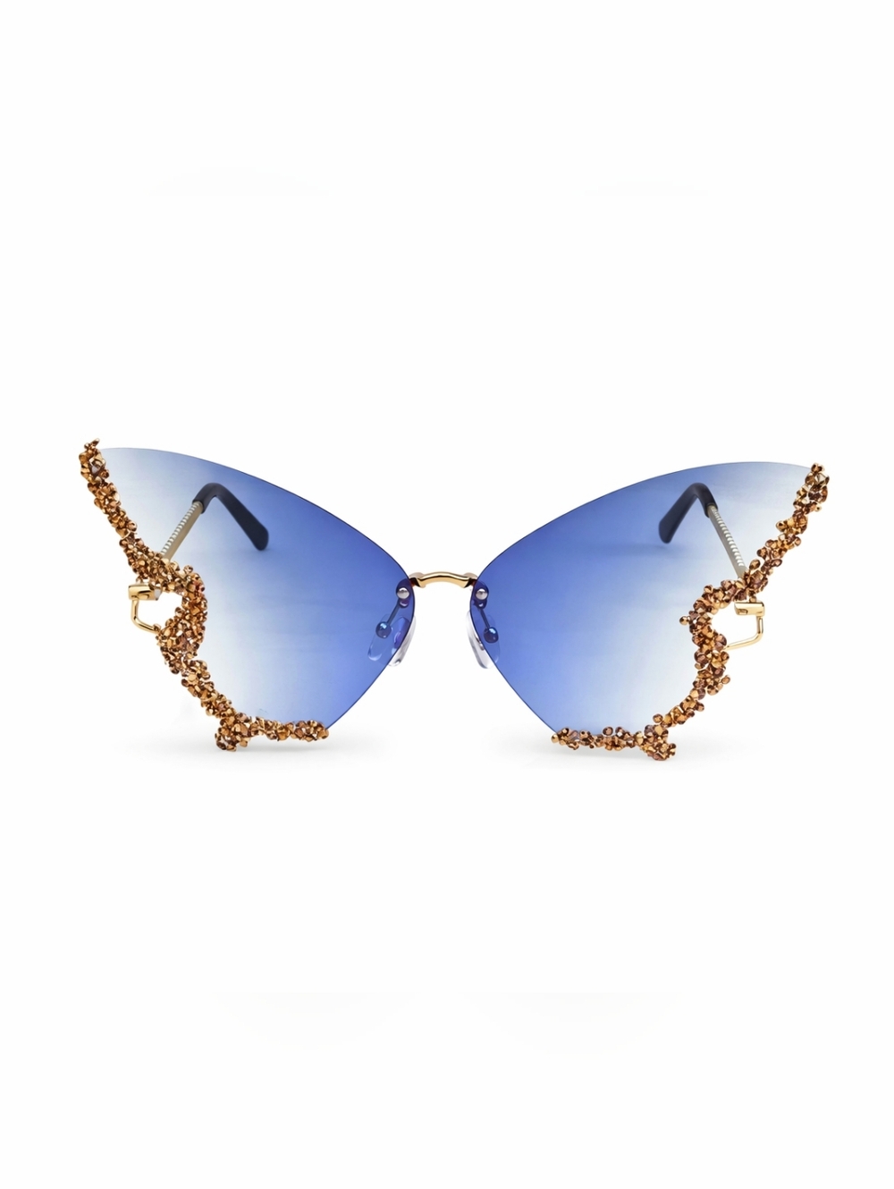 Blue Ombre Luxury Fashion Sunglasses – Gold Detail